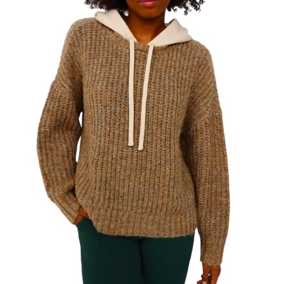 AERIE offline oversized pullover sweater w hood mixed media size large - Picture 8 of 8